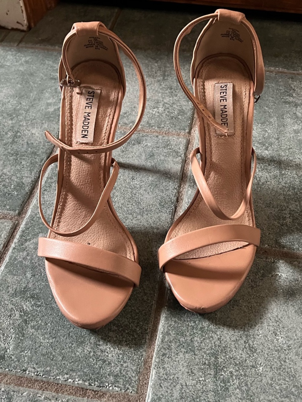 Steve Madden Blush Tan Strappy High Heel Sandals